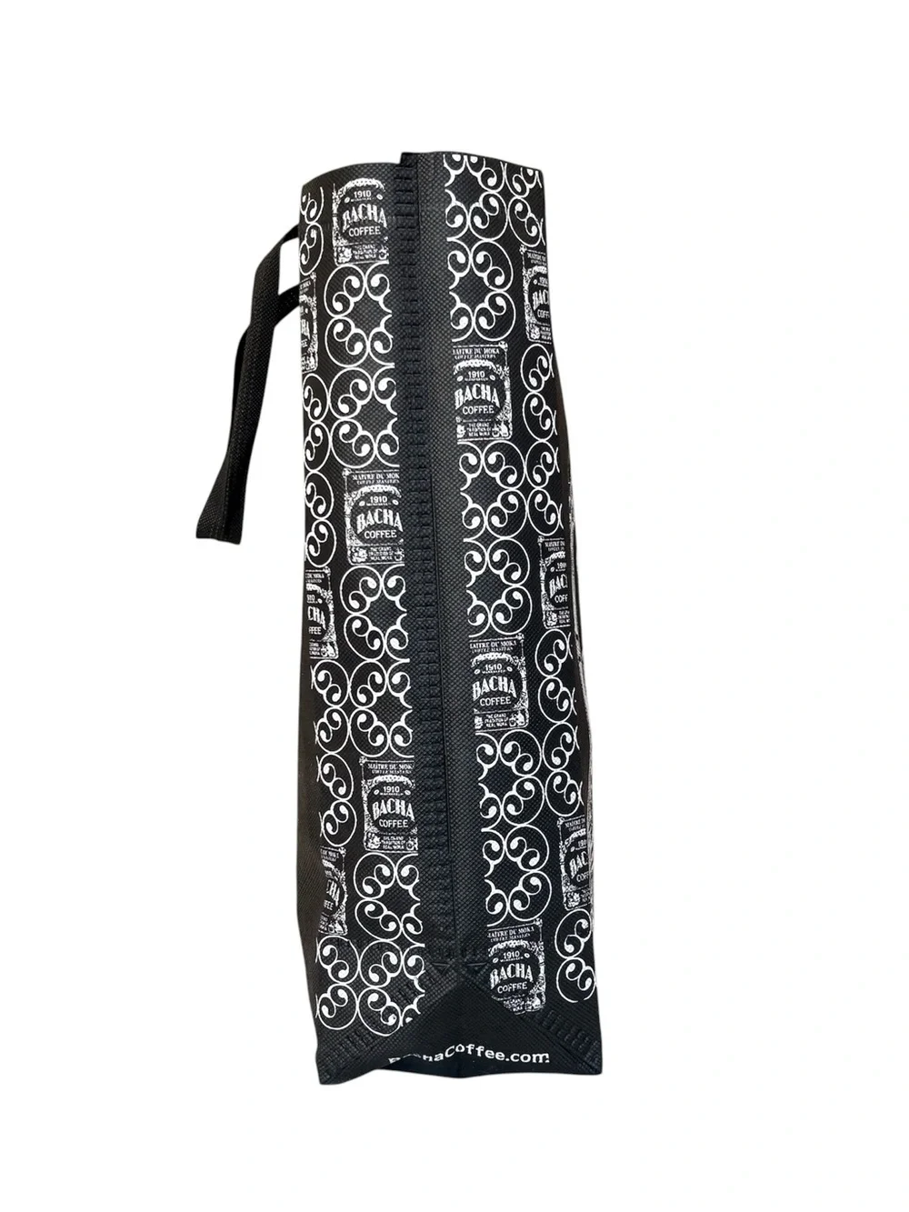 Bacha Coffee Non-Woven Fabric Shopping Tote Bag Black